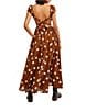 Free People Ultraviolet Polka Dot Print Scoop Neck Short Sleeve Maxi Dress, Color:Oak Combo - Image 2