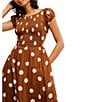 Free People Ultraviolet Polka Dot Print Scoop Neck Short Sleeve Maxi Dress, Color:Oak Combo - Image 3