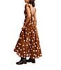 Free People Ultraviolet Polka Dot Print Scoop Neck Short Sleeve Maxi Dress, Color:Oak Combo - Image 4