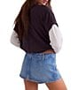 Free People We The Free Galivanting Peekaboo Denim Micro Skort, Color:Oasis Blue - Image 2
