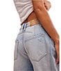 Free People We The Free Good Luck Mid Rise Destruction Wide Leg Barrel Jeans, Color:Barnyard Blue - Image 5