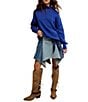 Free People We The Free Torres Roll Neck Long Sleeve Sweater, Color:Skipper Blue - Image 4