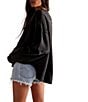 Free People We The Free Total Eclipse Rib Knit Crew Neck Long Sleeve Top, Color:Black - Image 2