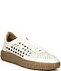 Color:White Leather - Image 1 - Wimberly Leather Woven Sneakers
