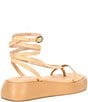 Color:Vachetta - Image 2 - Winnie Wrap Suede Platform Sandals