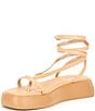 Color:Vachetta - Image 4 - Winnie Wrap Suede Platform Sandals