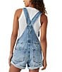 Free People Ziggy Square Neck Sleeveless Frayed Cuffed Hem Shortall Overalls, Follow Your Heart - Image 5