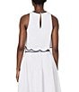 French Connection Alexis Crew Neck Sleeveless Scallop Top, Color:Summer White - Image 2