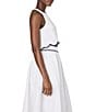 French Connection Alexis Crew Neck Sleeveless Scallop Top, Color:Summer White - Image 3