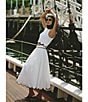 French Connection Alexis Crew Neck Sleeveless Scallop Top, Color:Summer White - Image 5