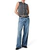 French Connection Aleyna Knit Round Neck Sleeveless Contrast Button Front Top - Image 3