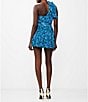 Color:Cloisonne - Image 2 - Andrea Ennis Bow Tie One Shoulder Sleeveless A-Line Mini Dress