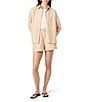 French Connection Aspen Linen Sandlot Stripe Drawstring High-Rise Short - Image 3