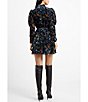 Color:Blackout - Image 2 - Avery Burnout Mock Neck Long Sleeve Mini Dress