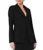 French Connection Azra Twill Cinched V-Neck Long Sleeve Blazer Jacket - Image 1