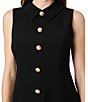 French Connection Azra Twill Collared Neck Sleeveless Structured Shift Mini Dress - Image 4