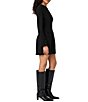 French Connection Azra Twill Crew Neck Long Sleeves A-Line Mini Dress - Image 3