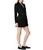 French Connection Azra Twill Pleated Skirt Notch Lapel Tux Mini Dress - Image 3