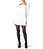 French Connection Azra Twill Square Neck Long Sleeve Shift Mini Dress - Image 1