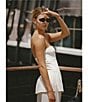 French Connection Coordinating Azra Twill Strapless Top, Color:Porcelain - Image 5