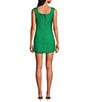 French Connection Birdie Linen Square Neck Sleeveless Mini Dress, Color:Green Tambourine - Image 2