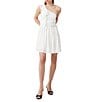Color:Summer White - Image 1 - Bonny One Shoulder Neck Sleeveless Pleated Ruffle Mini Dress