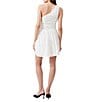 Color:Summer White - Image 2 - Bonny One Shoulder Neck Sleeveless Pleated Ruffle Mini Dress