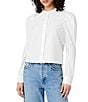 French Connection Cambria Cotton Round Neck Long Puff Sleeve Button Down Shirt - Image 1