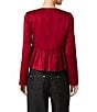 French Connection Carey Satin Boxy Bow Round Neck Long Sleeve Peplum Top - Image 2