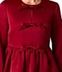 French Connection Carey Satin Boxy Bow Round Neck Long Sleeve Peplum Top - Image 4
