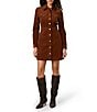 French Connection Casey Corduroy Collared Long Sleeve Button-Front Mini Dress - Image 1