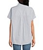 French Connection Cele Rhodes Point Collar Neck Short Sleeve Shirt, Color:Chalk Sky - Image 2