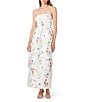 French Connection Christine Fleur Printed Structured Taffeta Strapless A-Line Maxi Dress - Image 1
