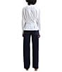 Color:Linen White - Image 2 - Conscious Rhodes Poplin Collared Neck Long Sleeve Button Up Shirt