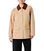 French Connection Corduroy Collard Long Sleeve Barn Jacket - Image 1