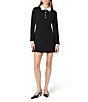 French Connection Echo Crepe Collared Half Placket Long Sleeve A-Line Mini Dress - Image 1