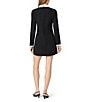 French Connection Echo Crepe Collared Half Placket Long Sleeve A-Line Mini Dress - Image 2