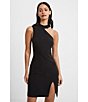 Color:Black - Image 4 - Echo One Shoulder Sleeveless Mini Dress