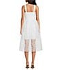 Color:Summer White - Image 2 - Embroidered Lace Sweetheart Neck Sleeveless Midi Dress