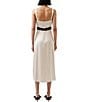 French Connection Ennis Satin V-Neck Sleeveless Lace Midi Dress, Color:Classic Cream - Image 2
