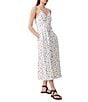 Color:Summer White - Image 1 - Floriana Faron V-Neck Spaghetti Strap Sleeveless A-Line Midi Dress