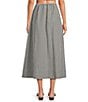 French Connection Gingham Elastic Bubble Ruched Midi Coordinating Skirt, Color:Black Gingham - Image 2