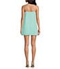 French Connection Halter Neck Sleeveless Sunburst Pleated Georgette Mini Dress, Color:Pastel Turquoise - Image 2