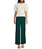French Connection Harrie High Waisted Wide Leg Suiting Trouser Pants, Color:Evergreen - Image 3
