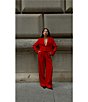 Color:Royal Scarlet - Image 6 - Harry Suiting High Waisted Coordinating Wide Leg Pants