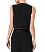 French Connection Harry Suiting Round Neck Sleeveless Button Front Boxy Top - Image 2