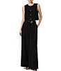 French Connection Harry Suiting Round Neck Sleeveless Button Front Boxy Top - Image 3