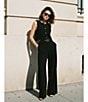 French Connection Harry Suiting Round Neck Sleeveless Button Front Boxy Top - Image 4