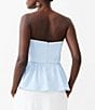 Color:Cashmere Blue - Image 2 - Harry Suiting Strapless Peplum Top