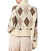 French Connection Koda Knit Argyle Jacquard Turtleneck Long Sleeve Sweater - Image 2